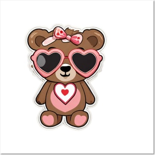 Heartwarming Bear: Valentine's Day Sunnies Edition Posters and Art